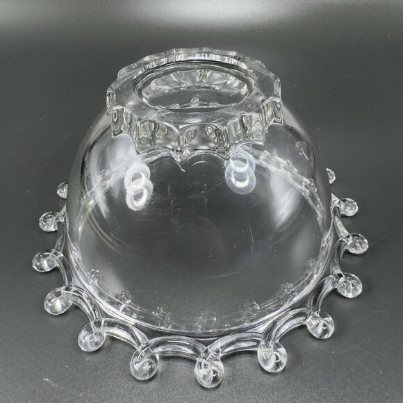 Heisey Lariat Clear Glass Dish Bowl Manganese 365nm Green UV Glow Glass AS IS - Picture 11 of 14